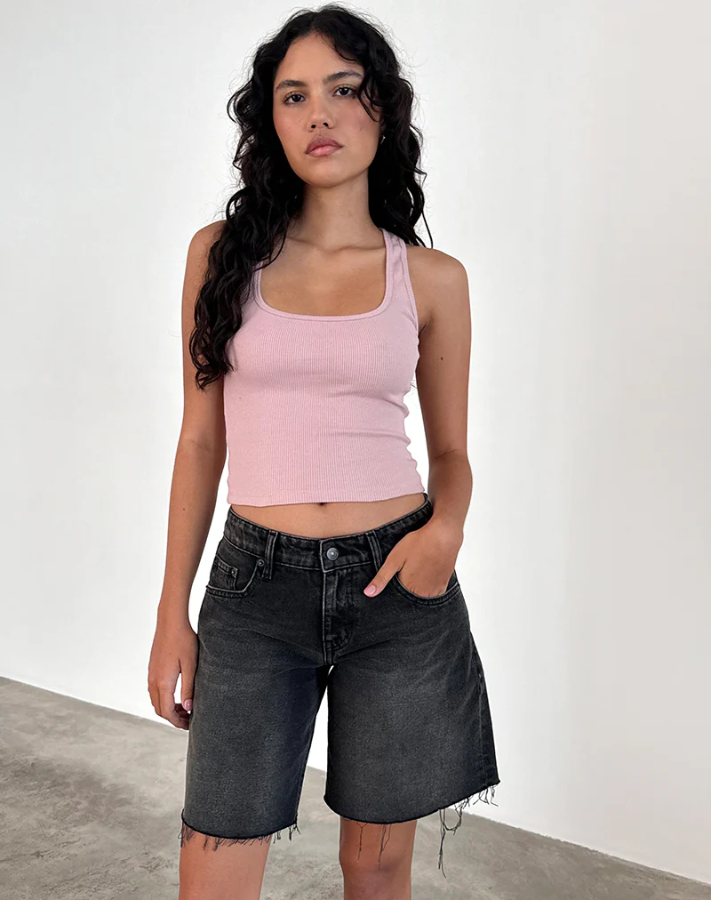 Roxe Ribbed Vest Top in Pink Lady - Image 5