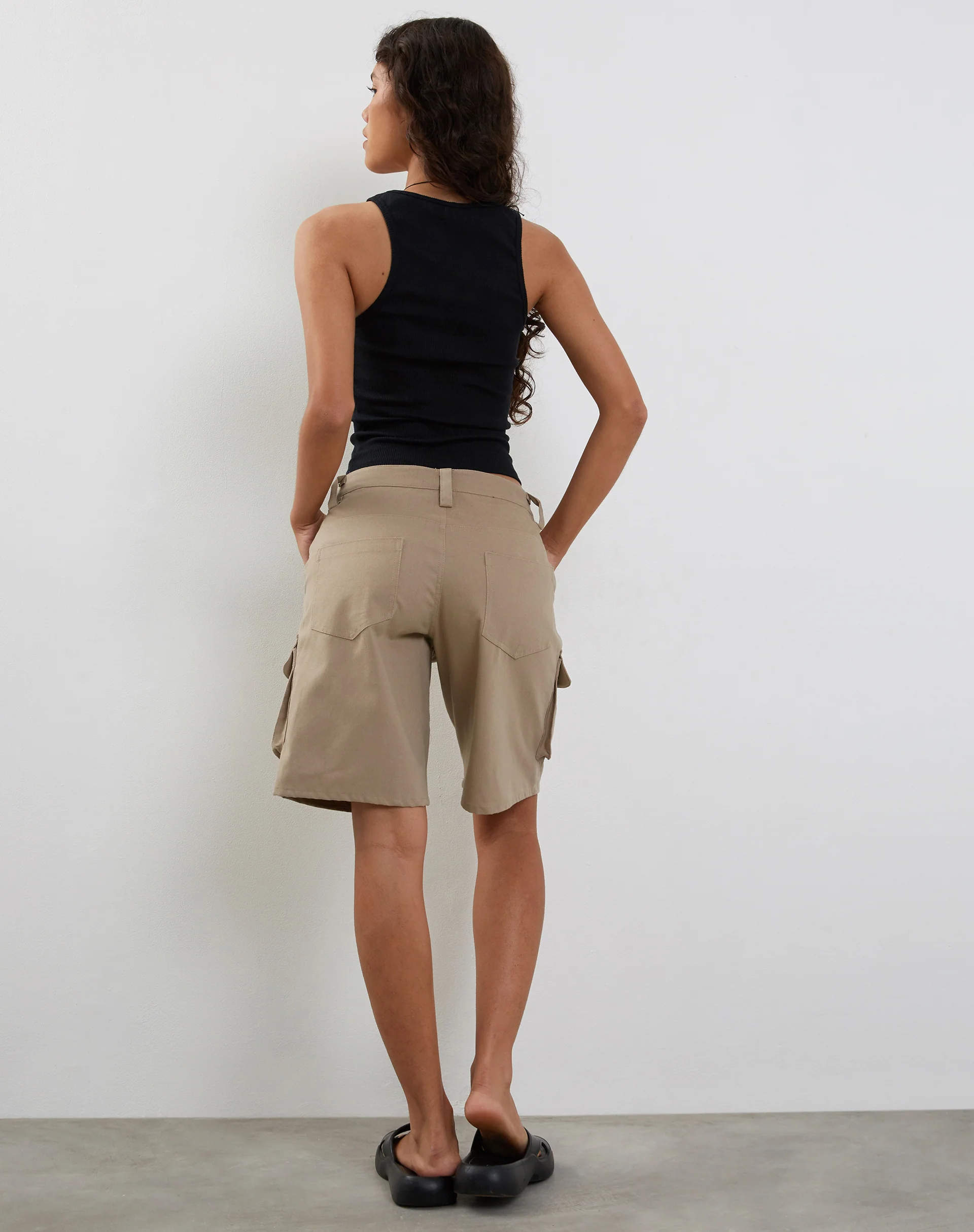 Roxe Ribbed Vest Top in Black - Image 5