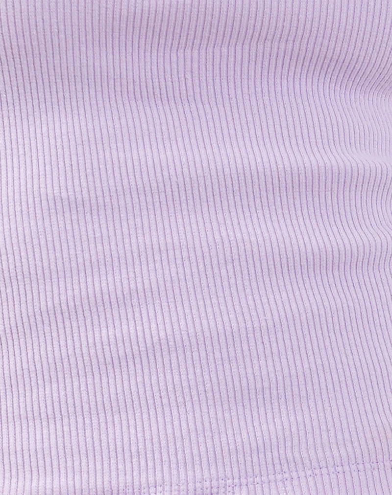 Roxe Ribbed Vest Top in Soft Lilac - Image 6