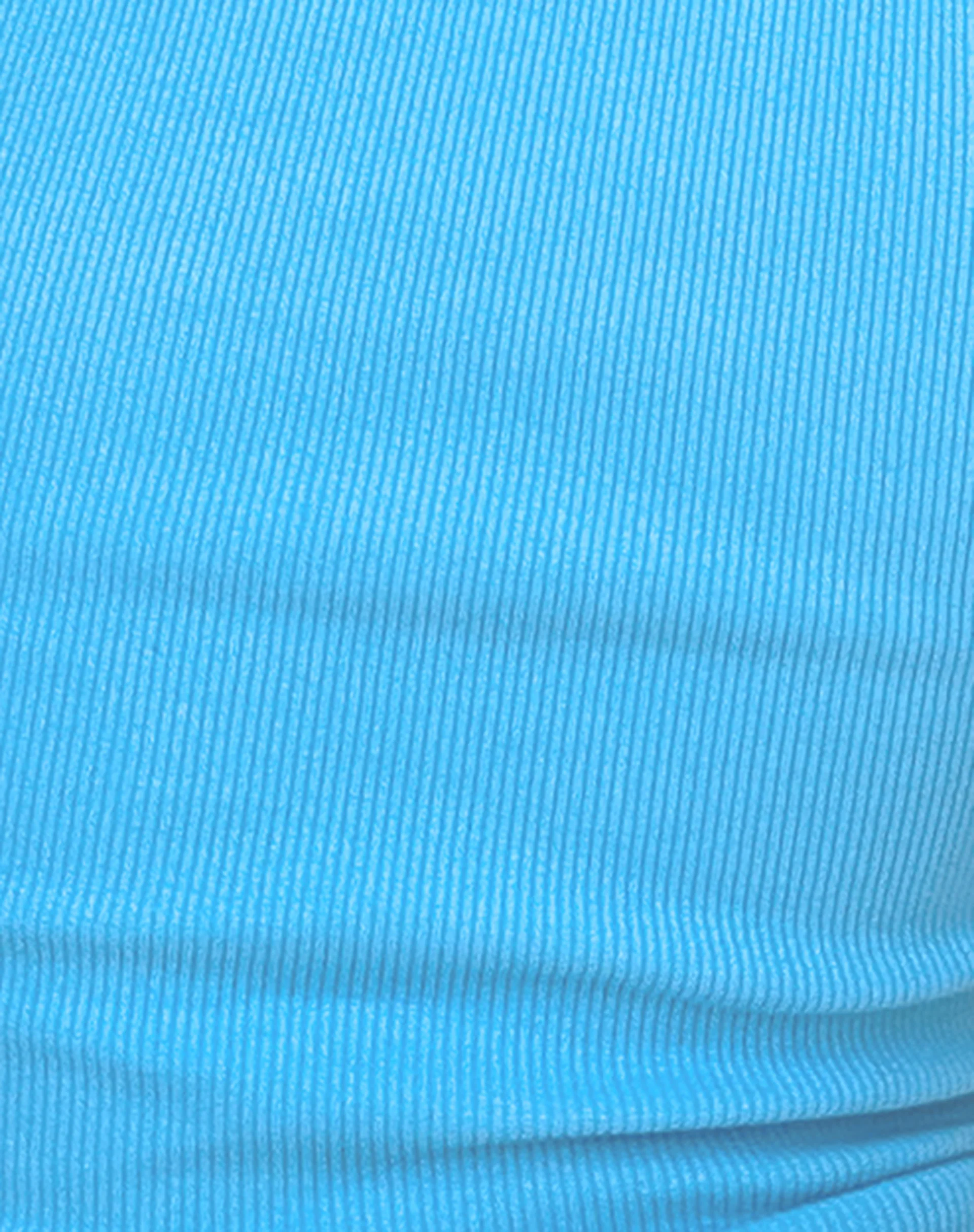 Roxe Ribbed Vest Top in Tropical Blue - Image 4