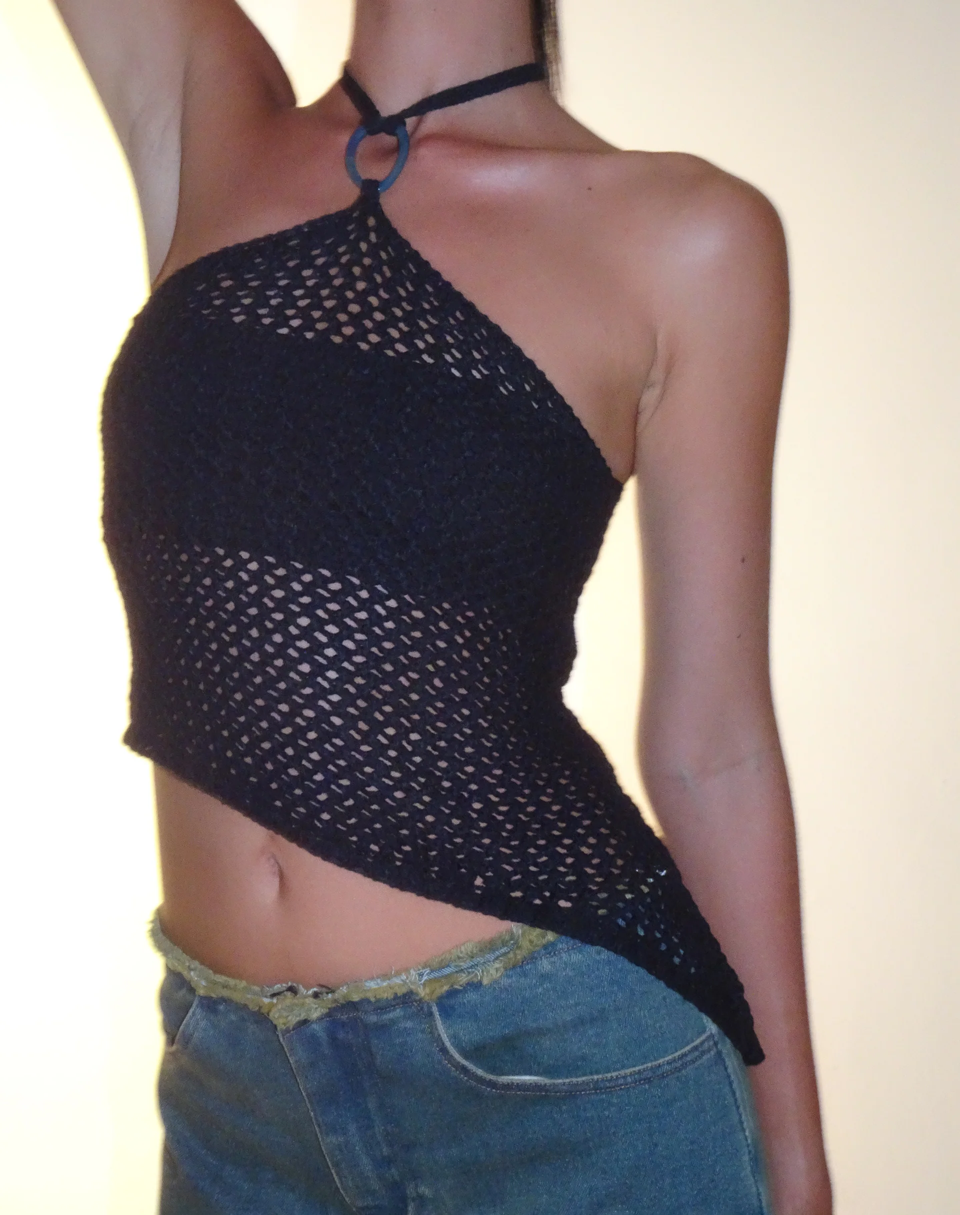 Royani Halterneck Top in Black Knit - Image 5