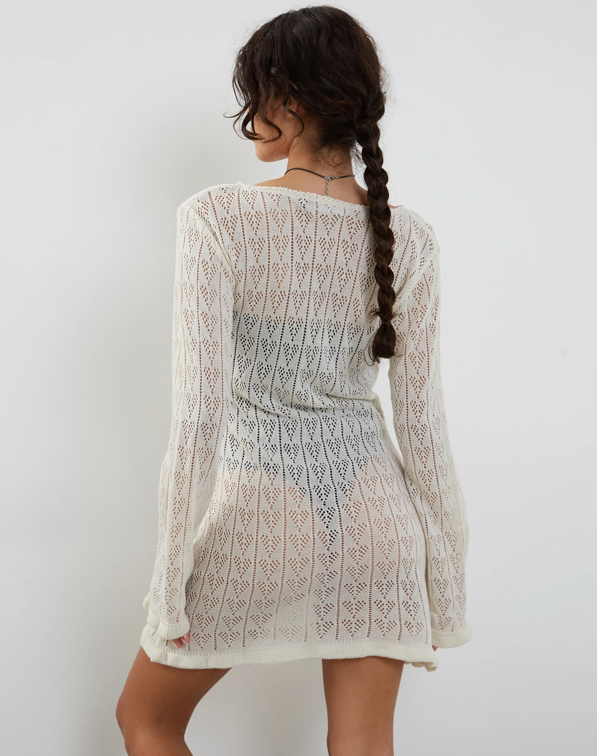 Rue Mini Knit Dress in Ivory - Image 3