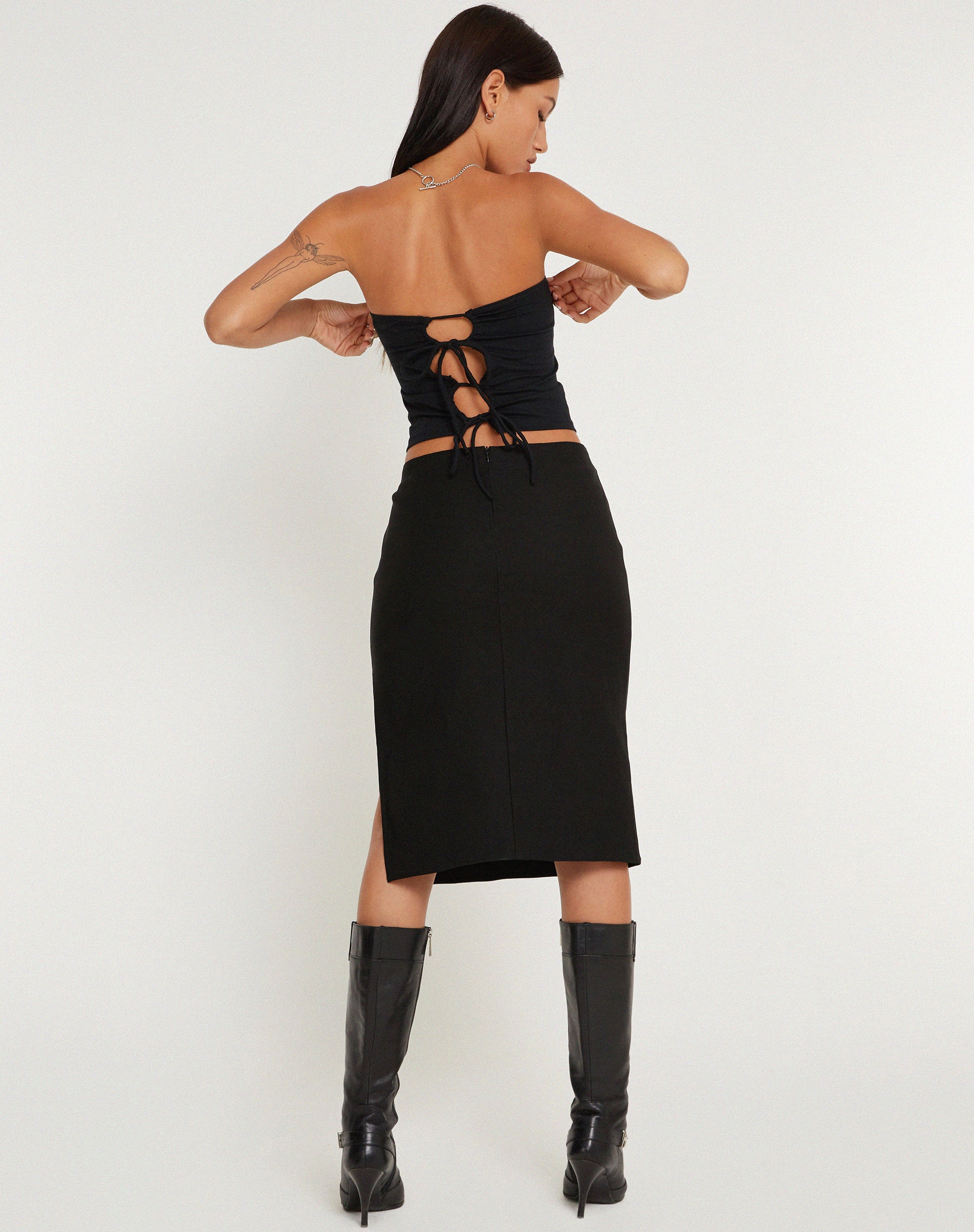 Ruetie Bandeau Top in Black - Image 3