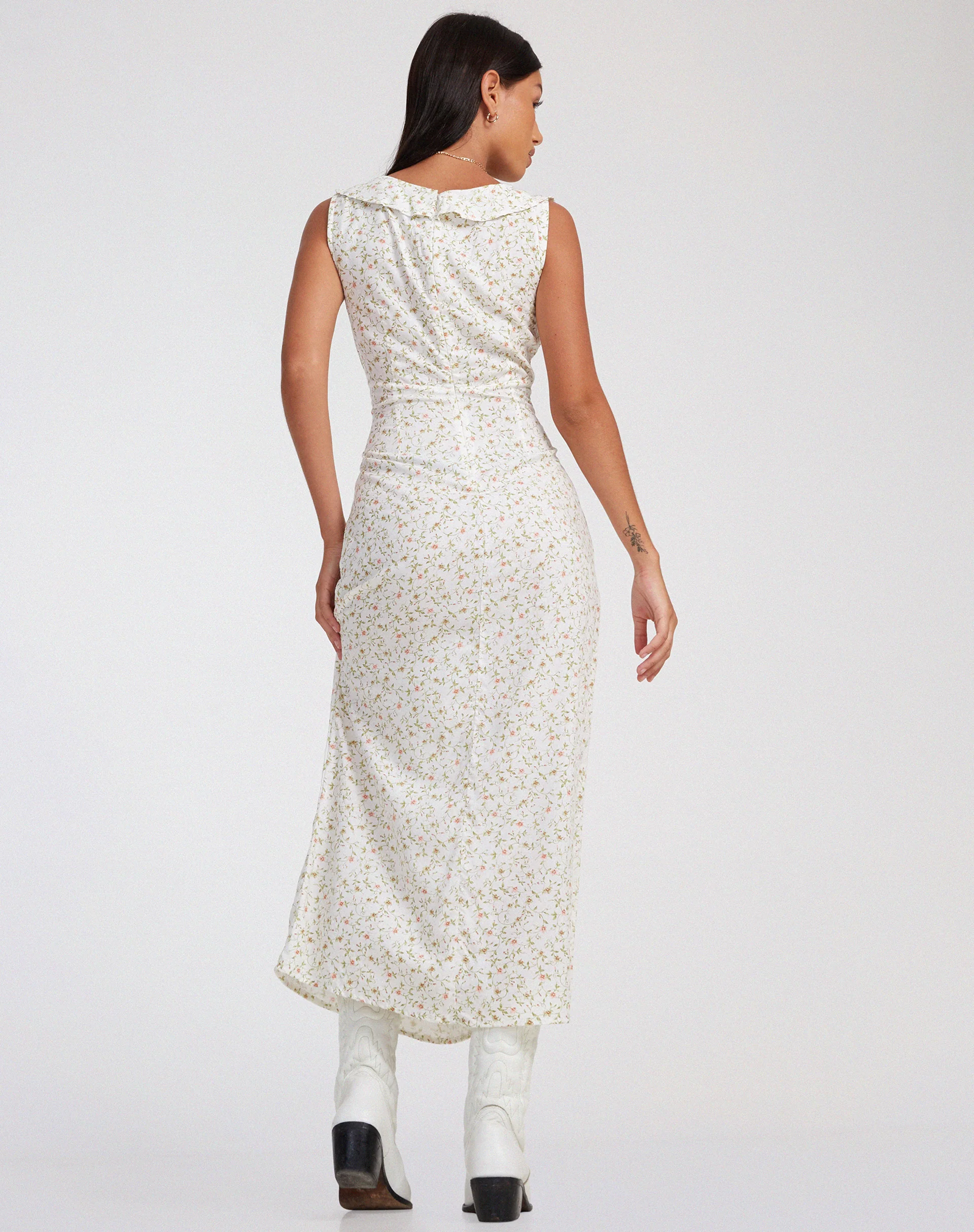 Rufiso Midi Dress in Pretty Petal Ivory - Image 6