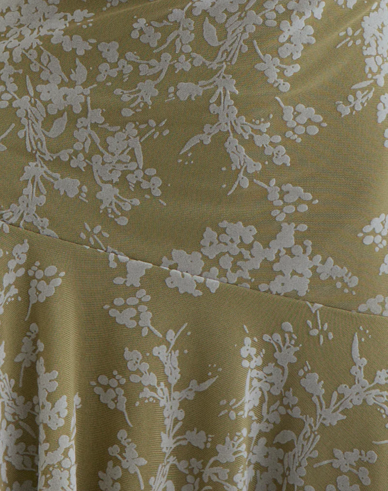 Ruhato Mini Dress in Moss Petal Olive - Image 6