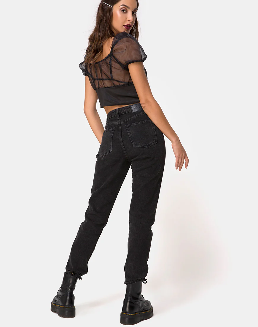 Ruina Top in Satin Black - Image 4