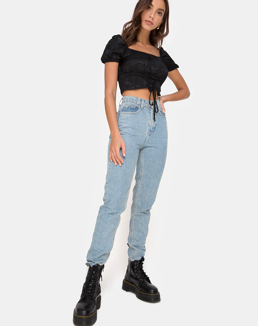 Ruiz Top in Satin Rose Black - Image 3