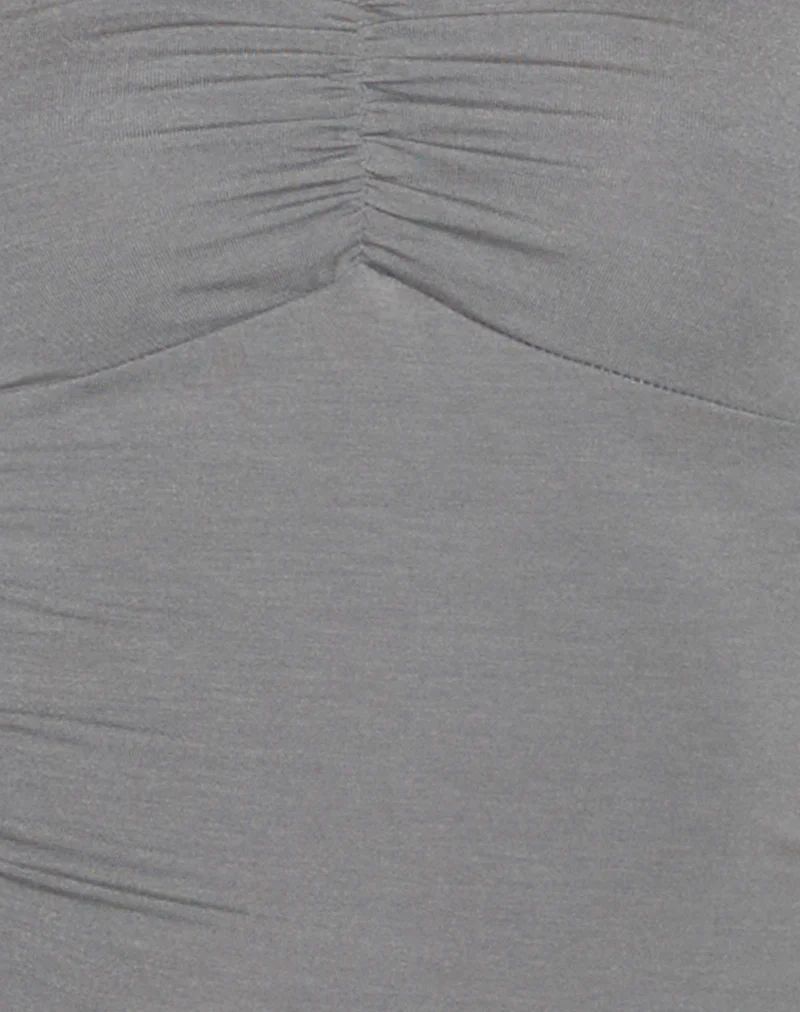 Ruki Bandeau Top in Rayon Jersey Grey - Image 6