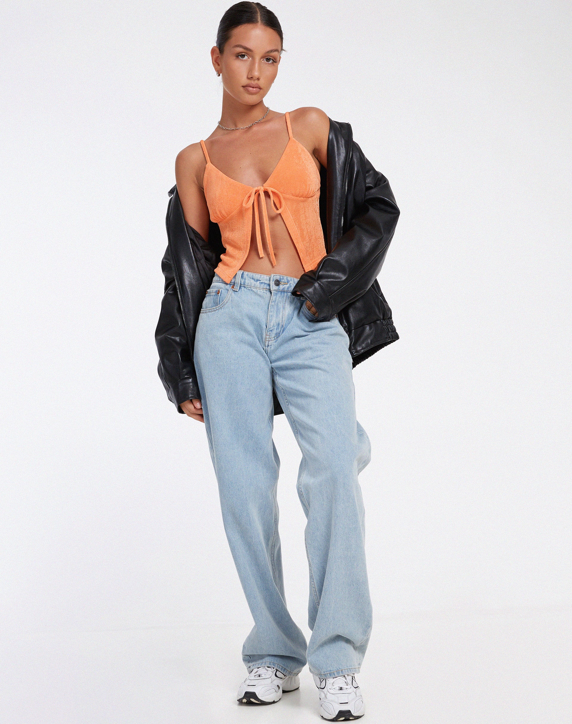 Rumak Top in Crepe Soft Orange - Image 2