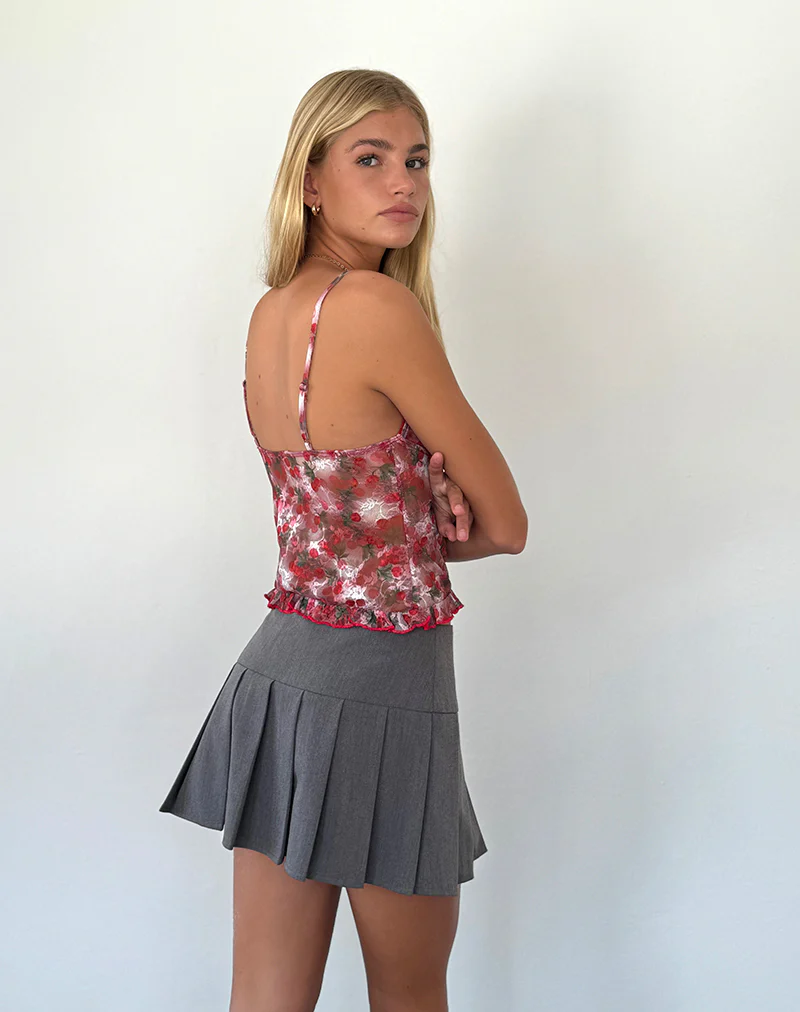 Rumaysa Top in Printed Lace Cherry - Image 5