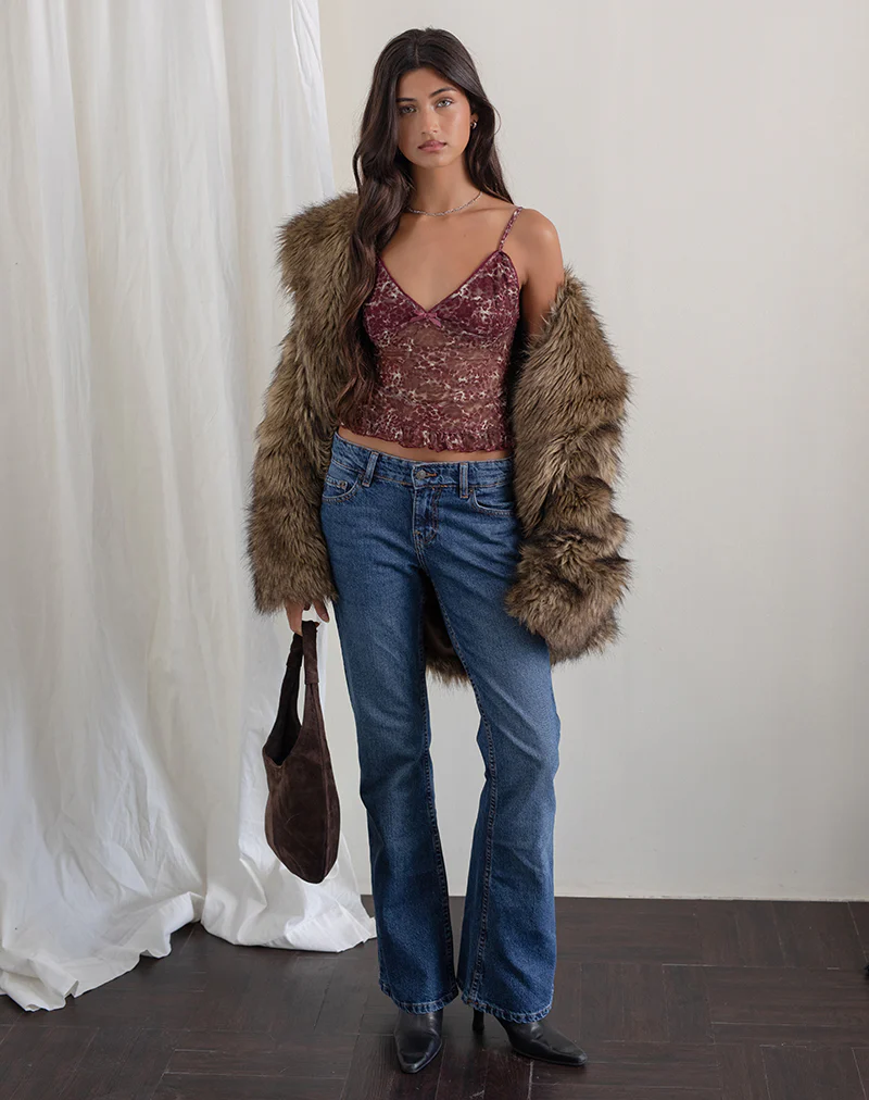 Rumaysa Top in Printed Lace and Abstract Leopard Spots - Image 5