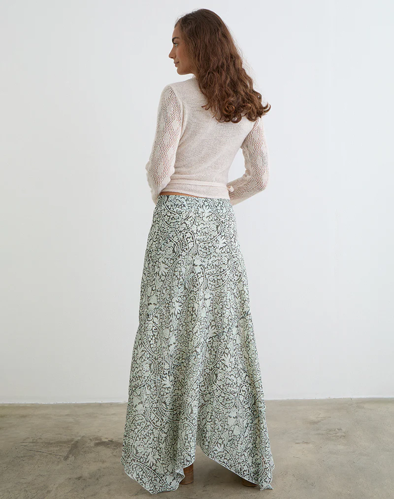 Rumela Maxi Skirt in Bloom Paisley Pale Blue - Image 5