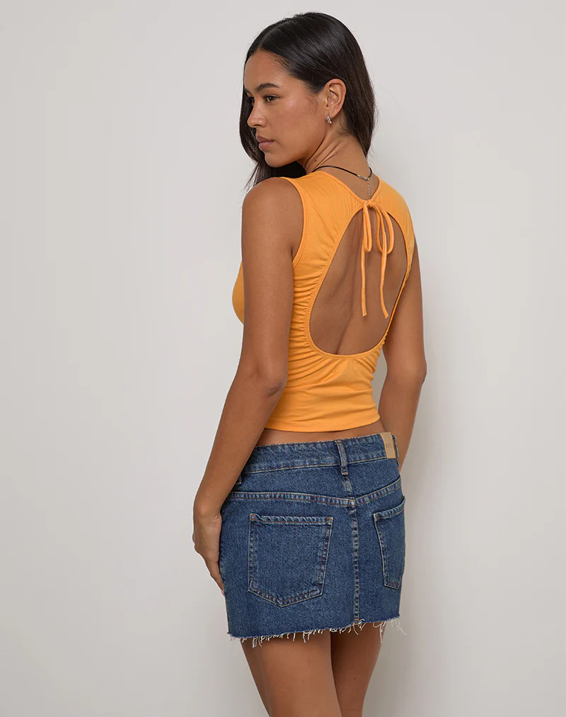 Runaba Backless Tank Top in Faded Orange - Image 2