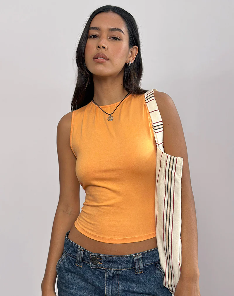 Runaba Backless Tank Top in Faded Orange - Image 3