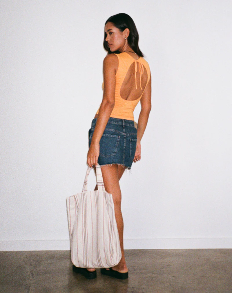 Runaba Backless Tank Top in Faded Orange - Image 5