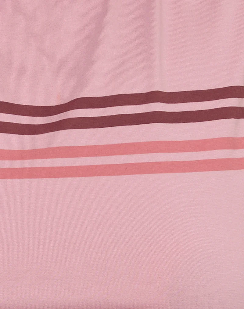 Runaba Backless Tank Top in Ballet Pink Stripe - Image 6