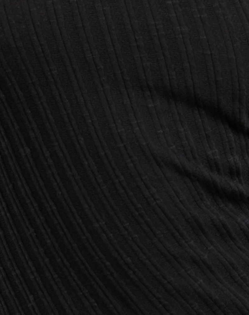 Rusana Top in Sheer Diagonal Knit Black - Image 5
