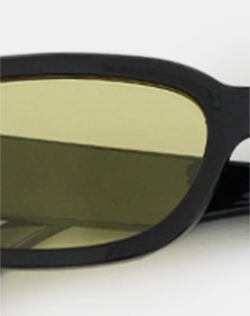 Rustina Sunglasses in Black with Yellow Lenses - Image 3