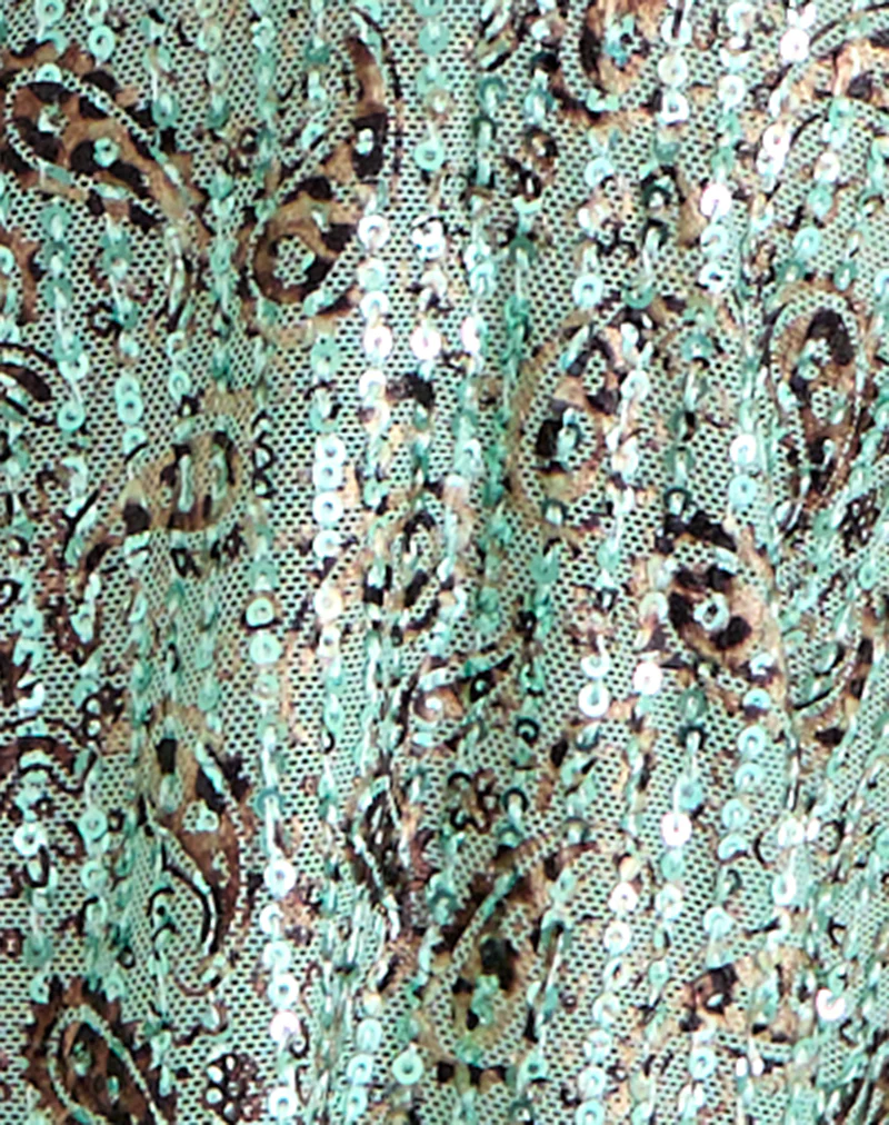 Ruwiko Halterneck Top in Paisley Sequin Teal - Image 7