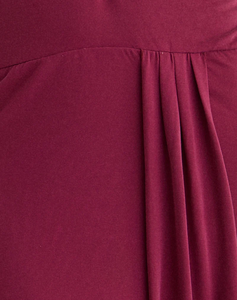 Ryoko Maxi Dress in Cupro Burgundy - Image 6