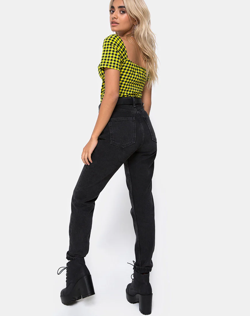 Ryon Bodice in Medium Gingham Yellow - Image 4