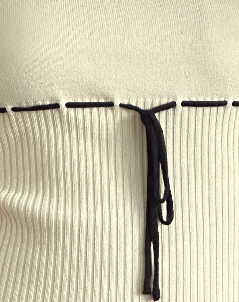 Sabine Top in Beige with Black Binding - Image 6