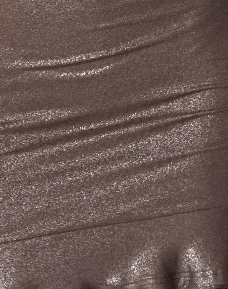 Sabiya Backless Mini Dress in Shimmer Brown - Image 6