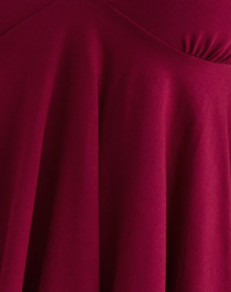 Sable Floaty Cami Top in Jersey Burgundy - Image 5
