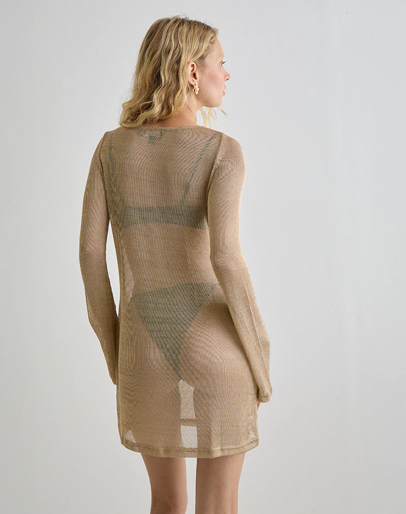 Sachin Mini Dress in Gold Chain - Image 5