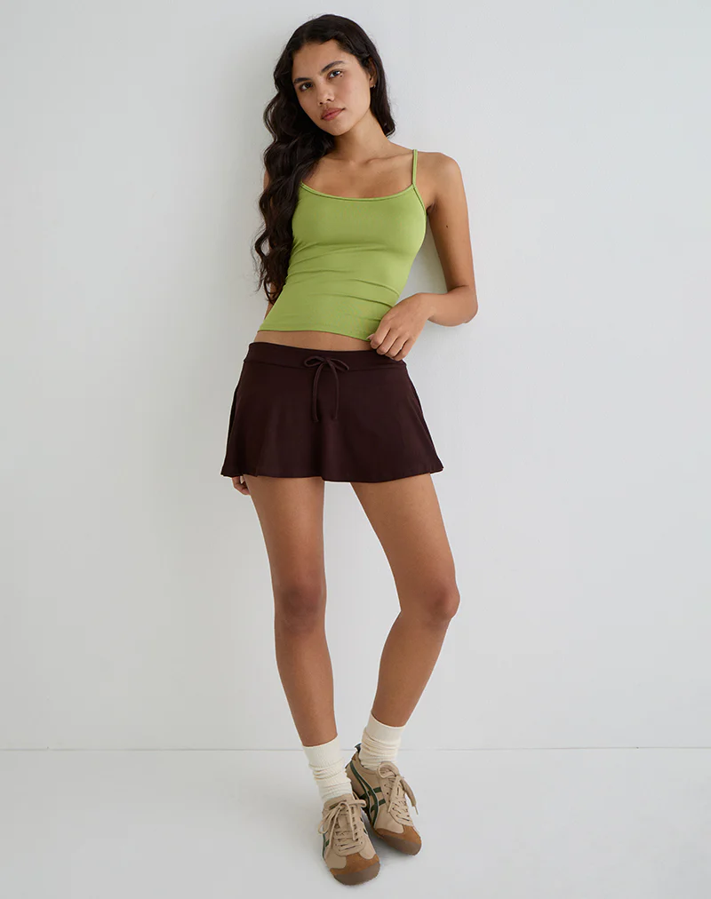 Saeko Micro Skort in Bitter Chocolate - Image 2