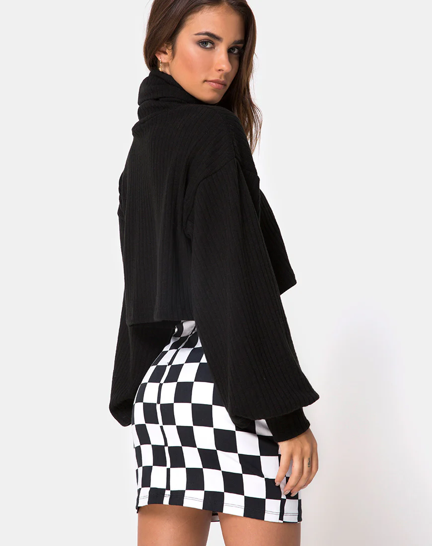 Saffy Bodycon Skirt in Checker Board Medium - Image 3