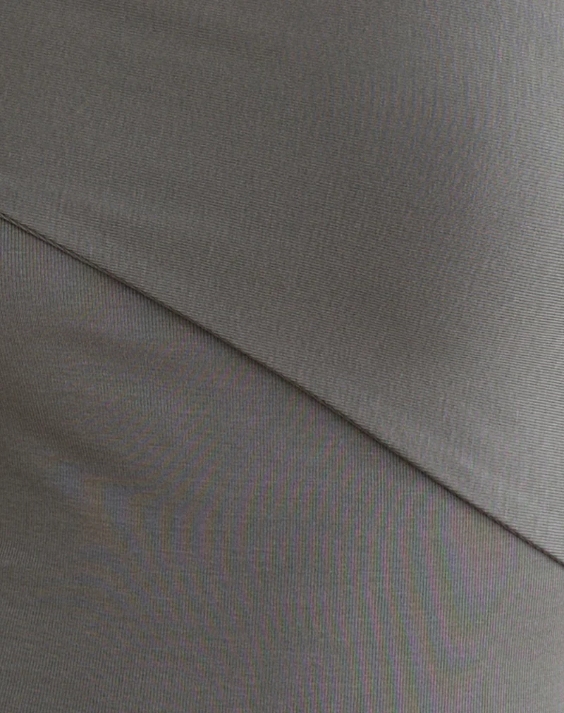 Sahar Top in Ribbed Warm Grey Eco Lyocell - Image 6