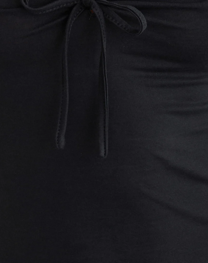 Saiba Cap Sleeve Top in Cupro Black - Image 7