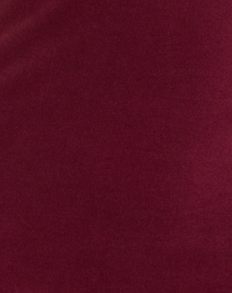 Saiba Cap Sleeve Top in Cupro Dark Red - Image 6