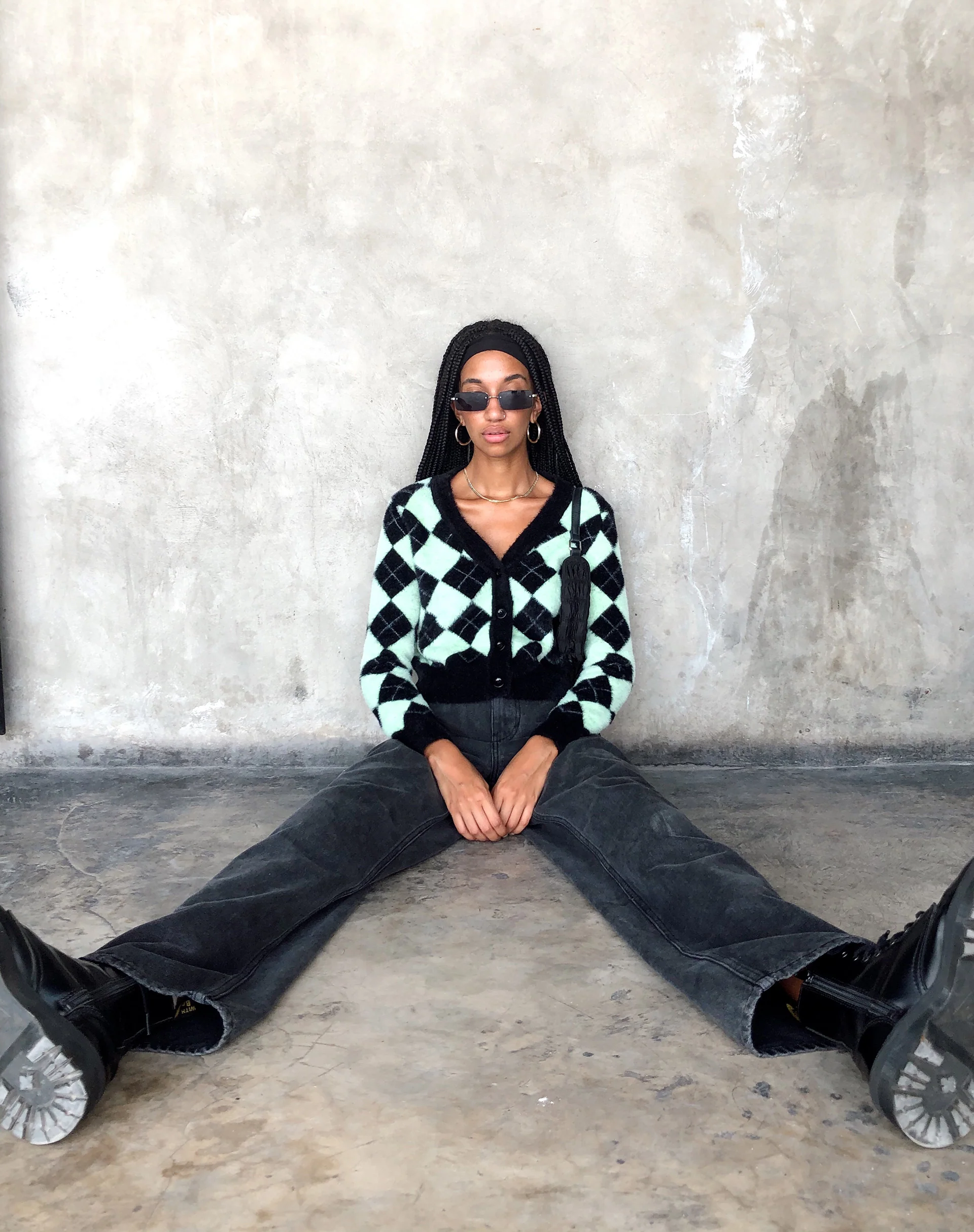 Saidi Cardi in Diamond Black and Green - Image 6