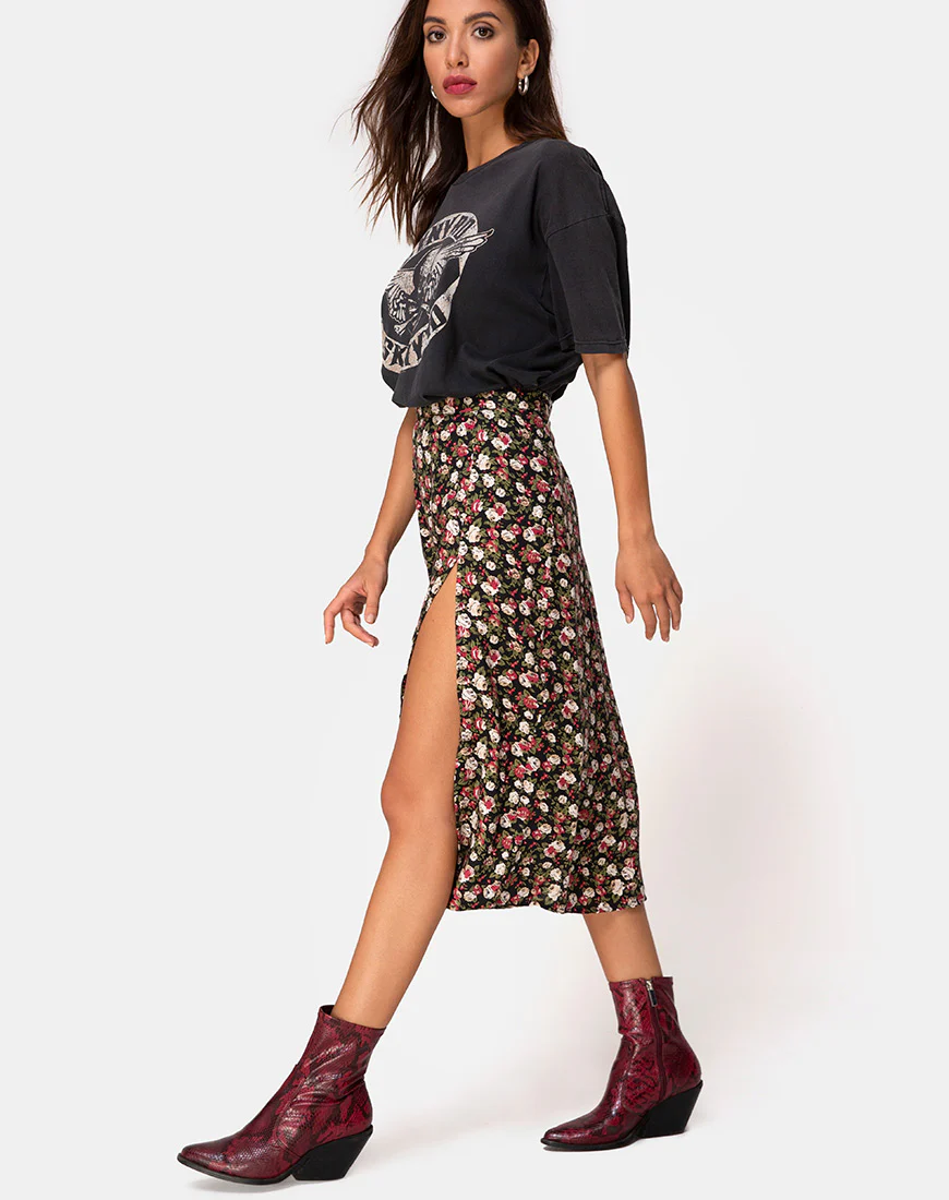 Saika Skirt in Courtney Floral - Image 2