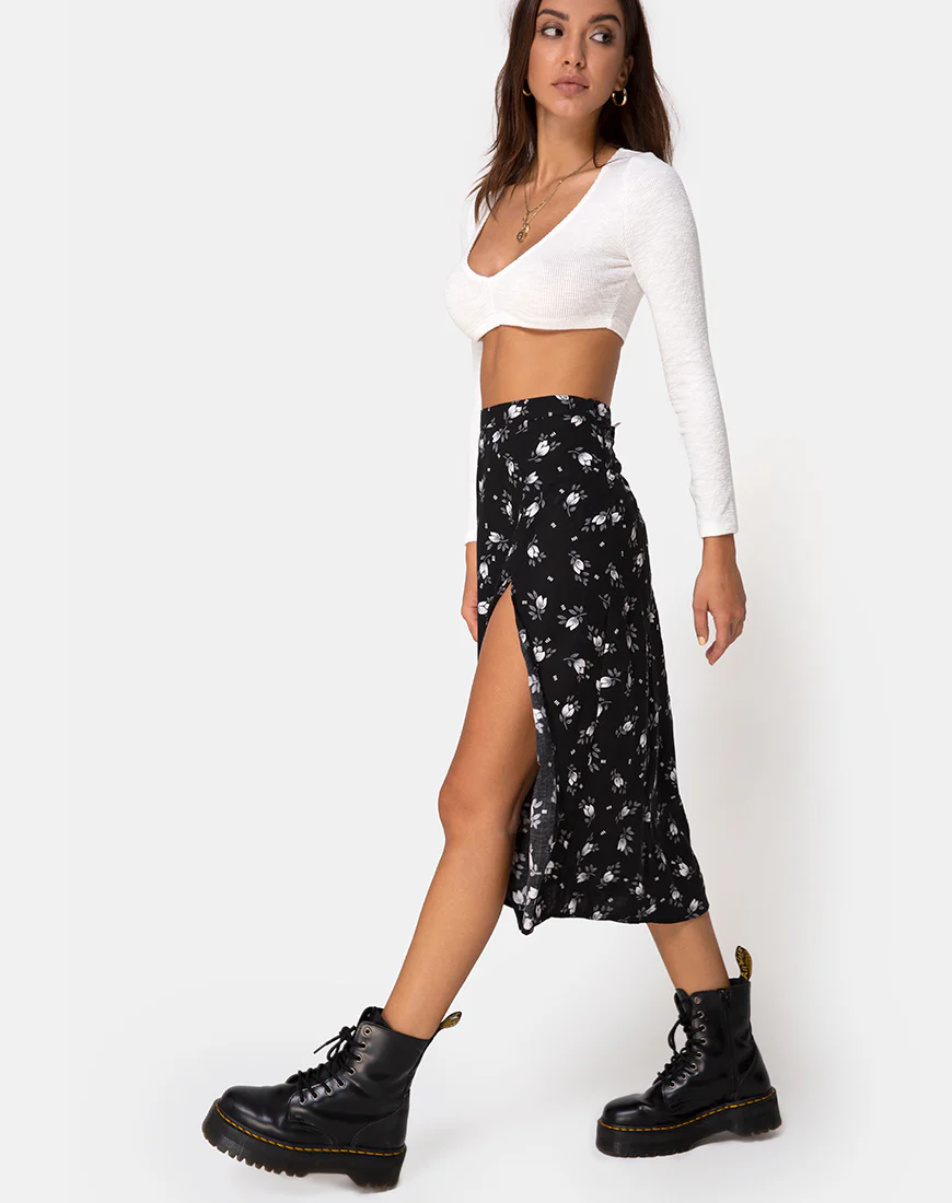 Saika Midi Skirt in Dark Tulip - Image 2