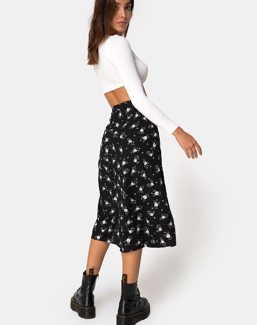 Saika Midi Skirt in Dark Tulip - Image 3