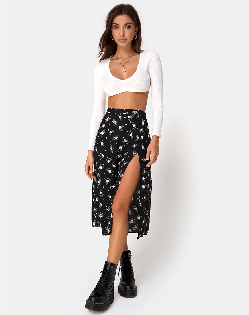 Saika Midi Skirt in Dark Tulip - Image 4