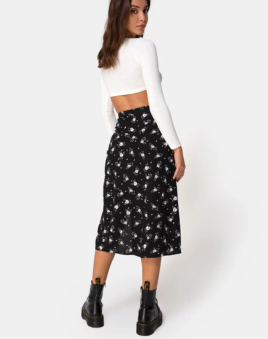 Saika Midi Skirt in Dark Tulip - Image 5