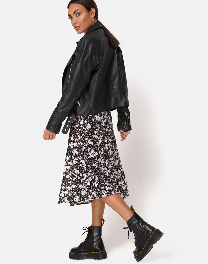 Saika Midi Skirt in Dark Wild Flower - Image 3