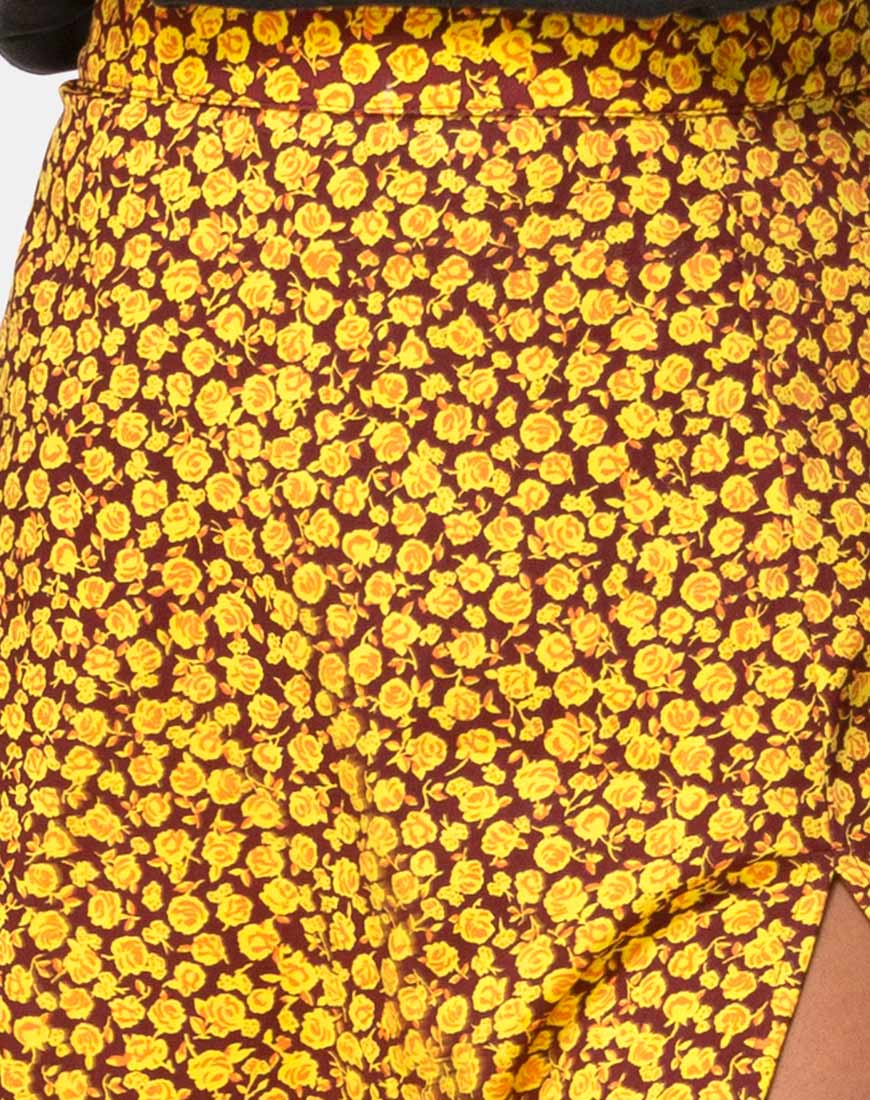 Saika Midi Skirt in Ditsy Rose Marigold - Image 5