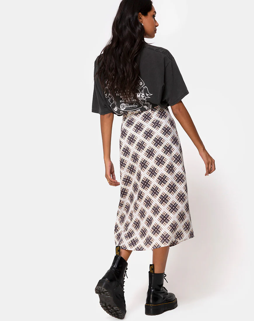 Saika Midi Skirt in Kate Check - Image 2