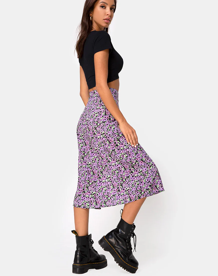 Saika Midi Skirt in Lilac Blossom - Image 3