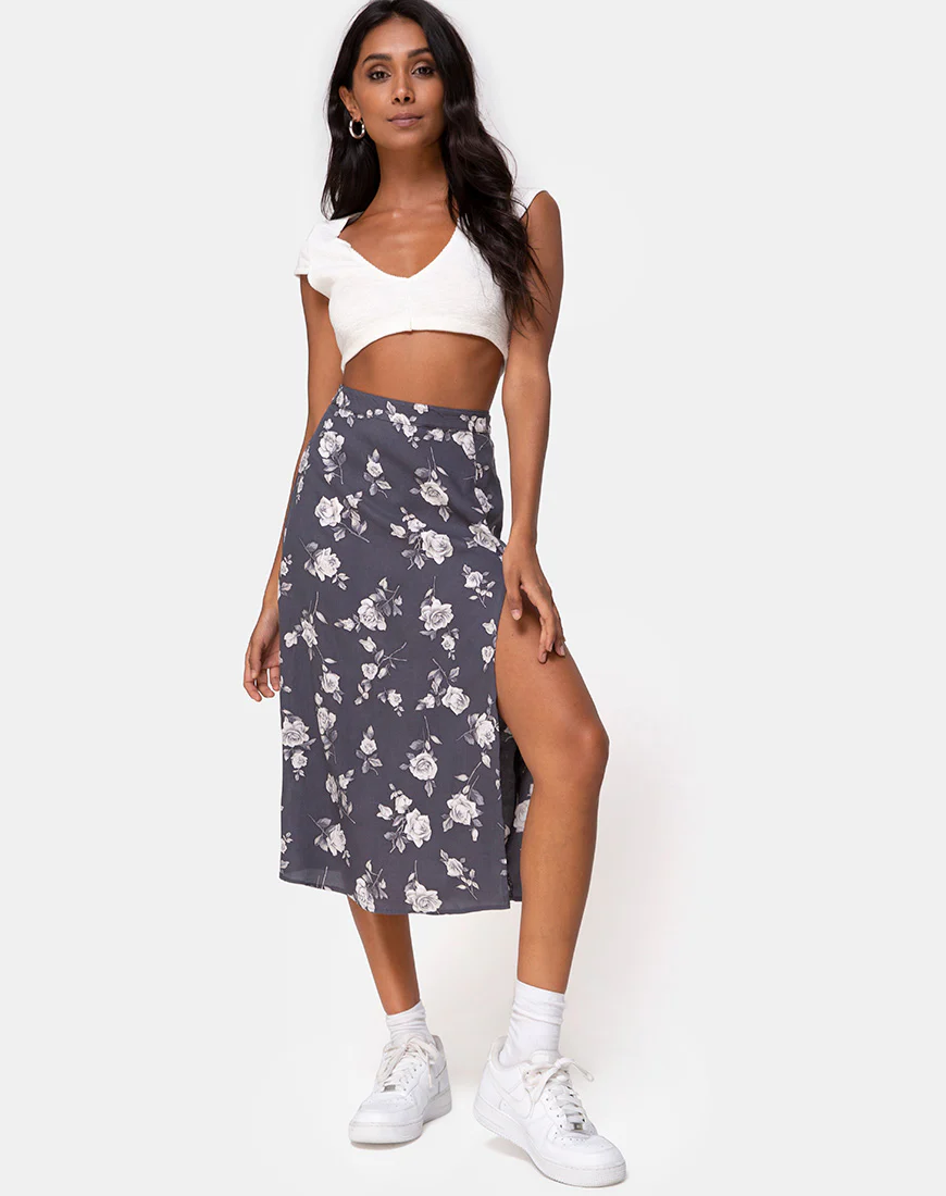 Saika Skirt in White Rose Grey - Image 3