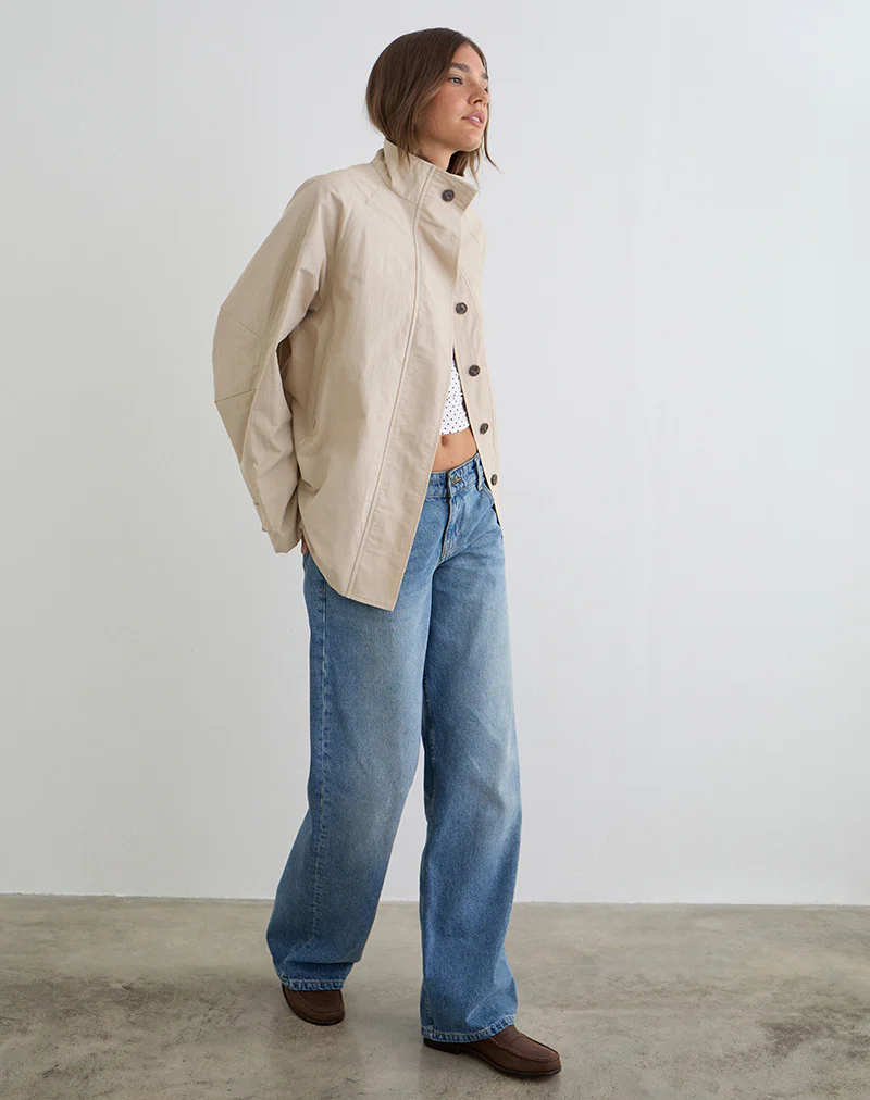 Saipul Oversize Jacket in Beige - Image 3