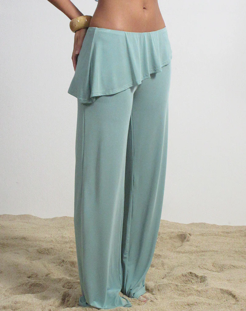 Sakano Wide Leg Trouser in Aqua Grey - Image 2