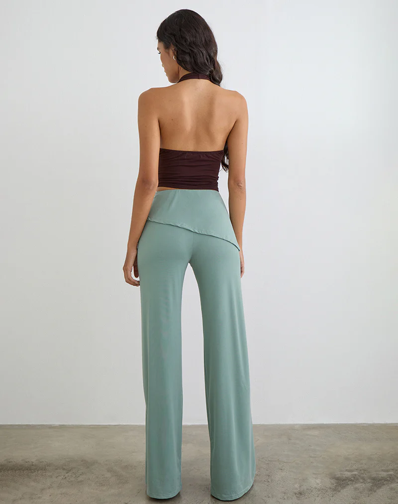 Sakano Wide Leg Trouser in Aqua Grey - Image 5