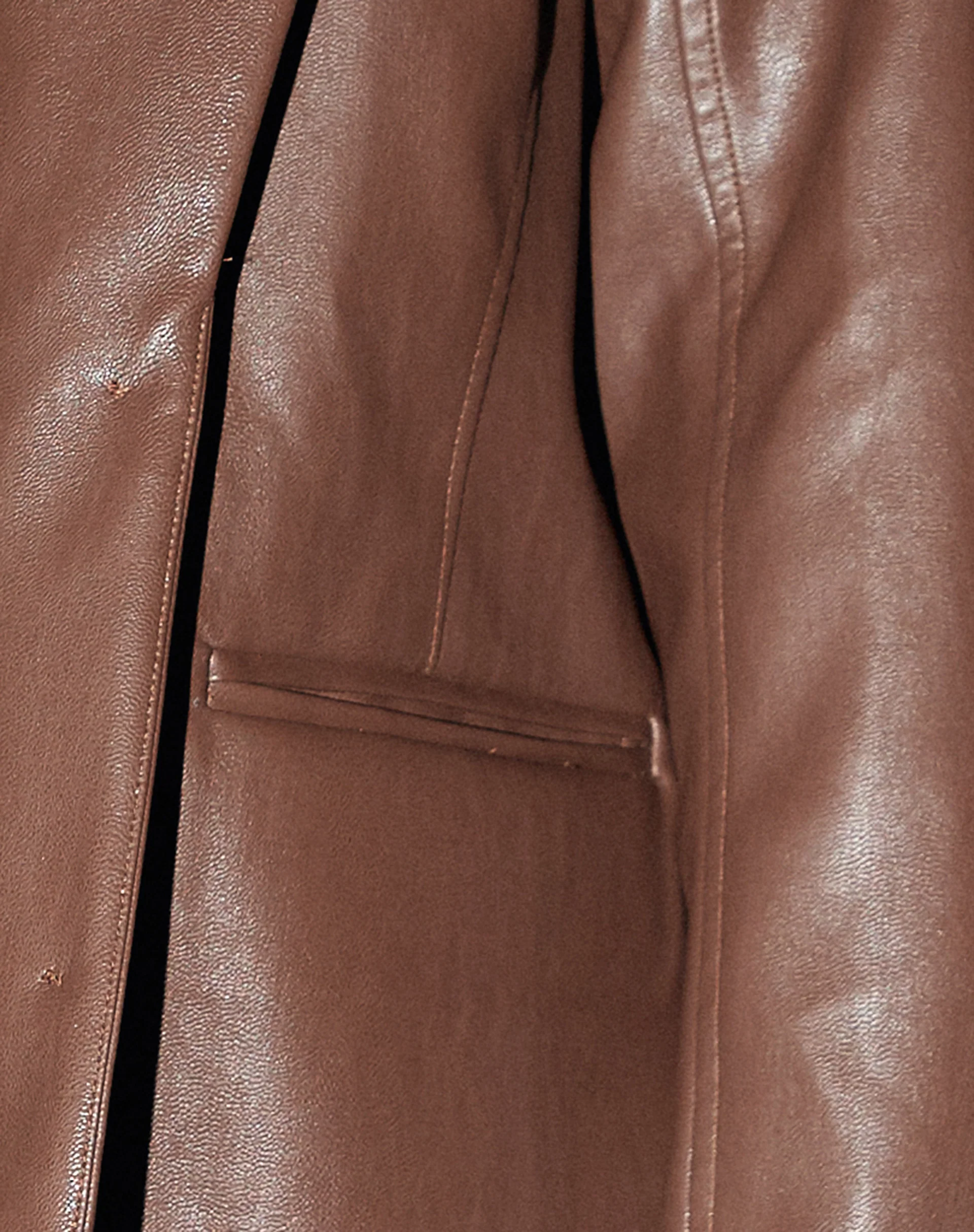Saken Blazer in Pu Brown - Image 6