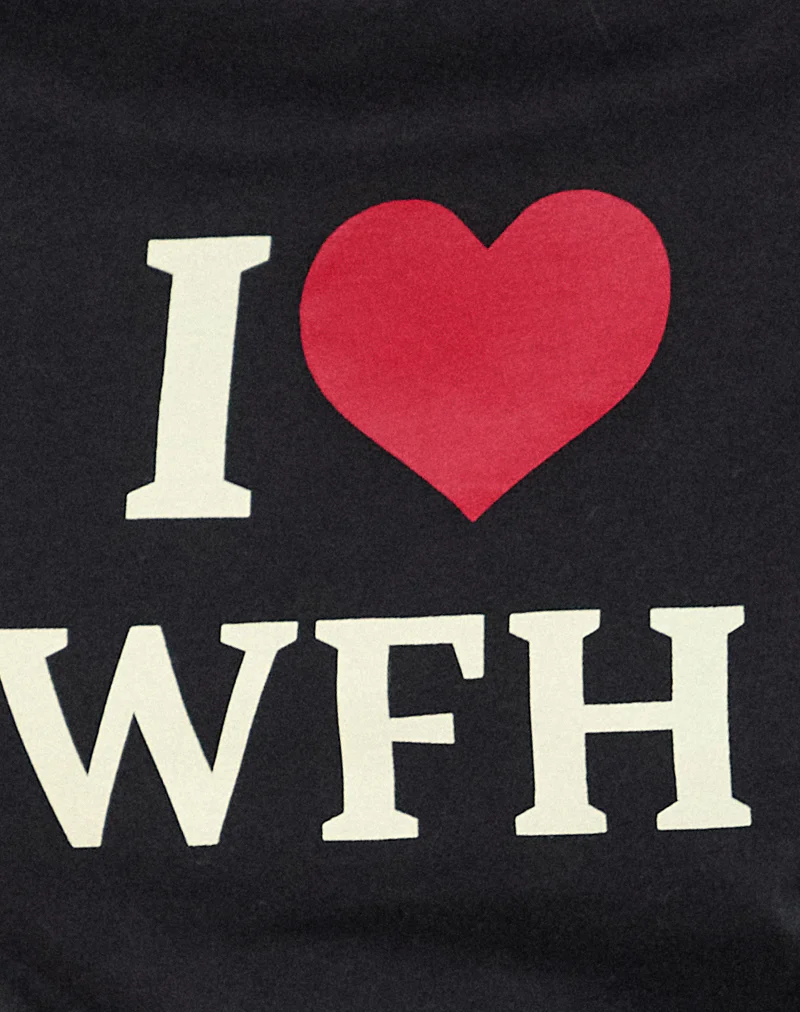 Sakha Top in Black with I Love WFH Slogan - Image 6